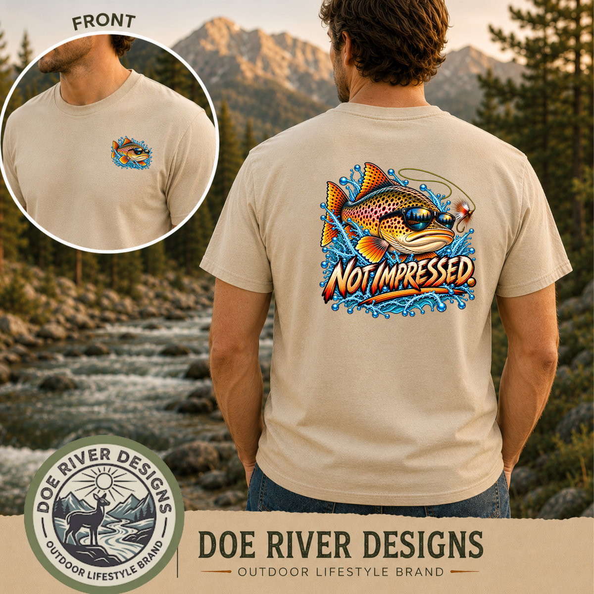 Not Impressed Trout Fishing Shirt & Sweatshirt | Funny Fishing Gift