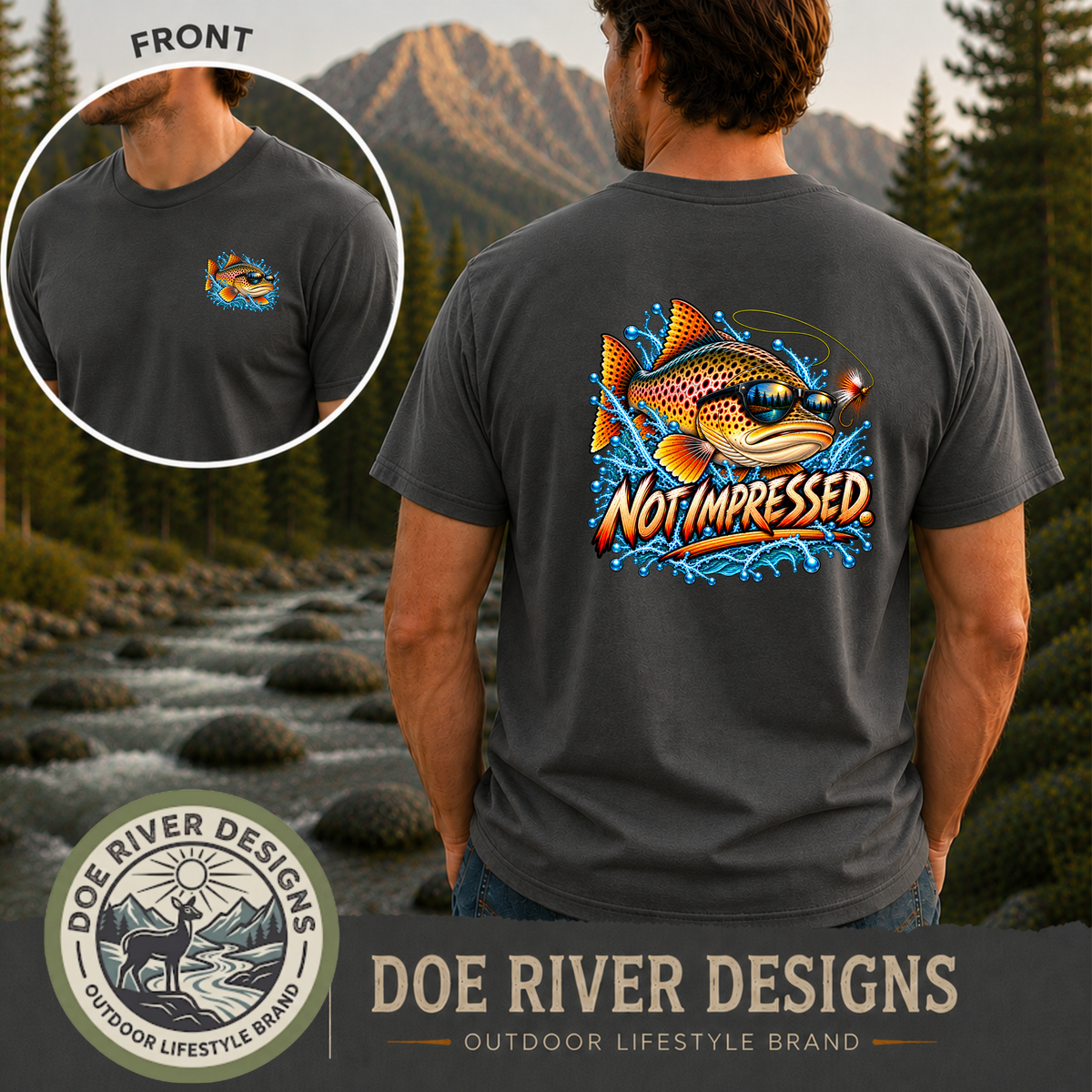 Not Impressed Trout Fishing Shirt & Sweatshirt | Funny Fishing Gift