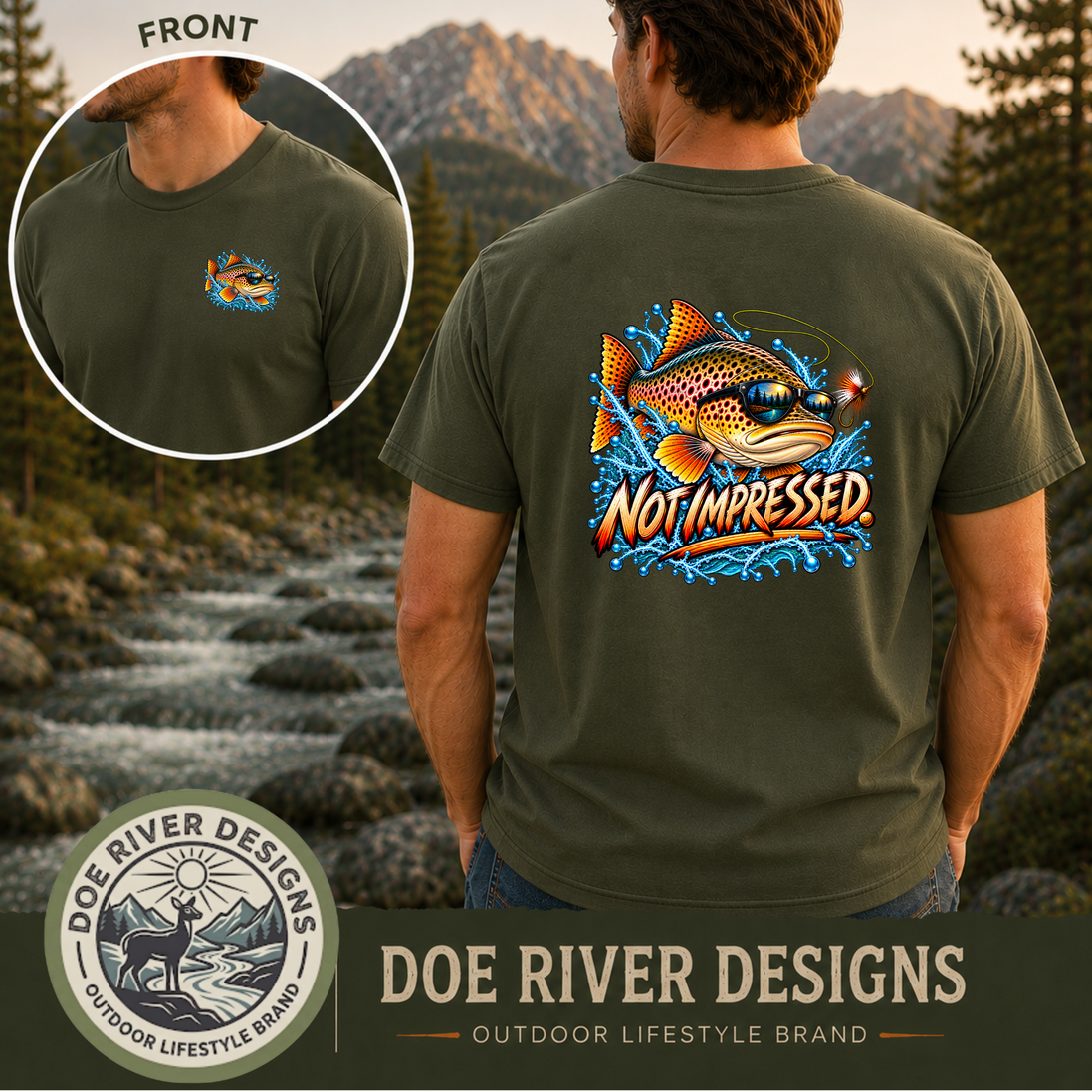 Not Impressed Trout Fishing Shirt & Sweatshirt | Funny Fishing Gift