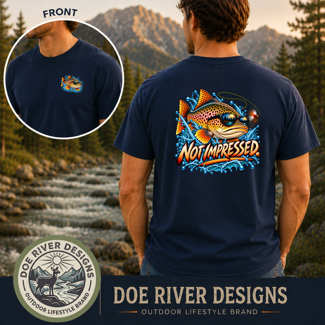 Not Impressed Trout Fishing Shirt & Sweatshirt | Funny Fishing Gift