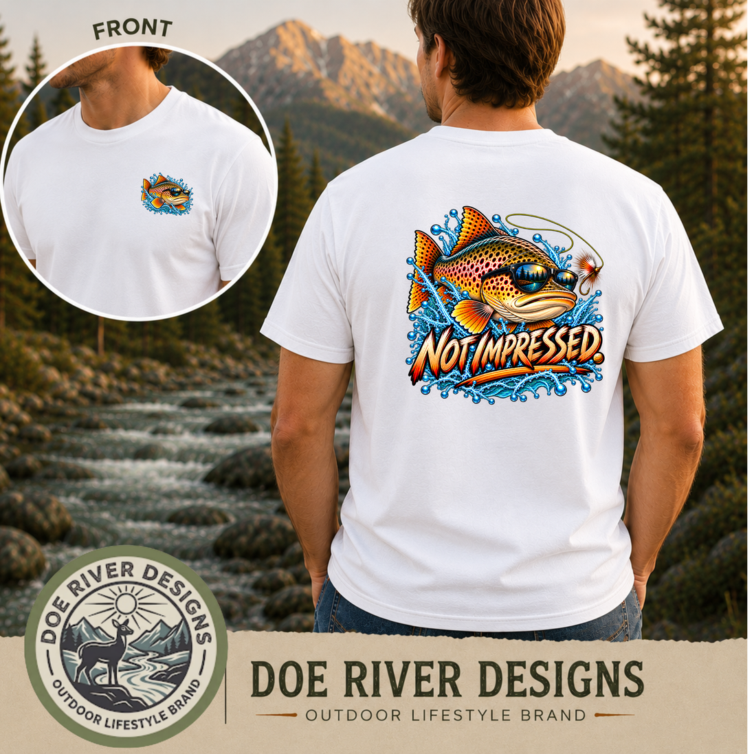 Not Impressed Trout Fishing Shirt & Sweatshirt | Funny Fishing Gift