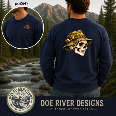 Skull Fly Fishing Shirt & Sweatshirt | Fly Fisherman Gift