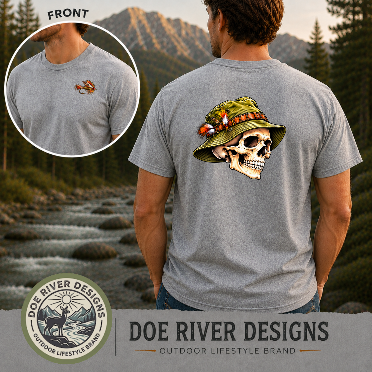Skull Fly Fishing Shirt & Sweatshirt | Fly Fisherman Gift