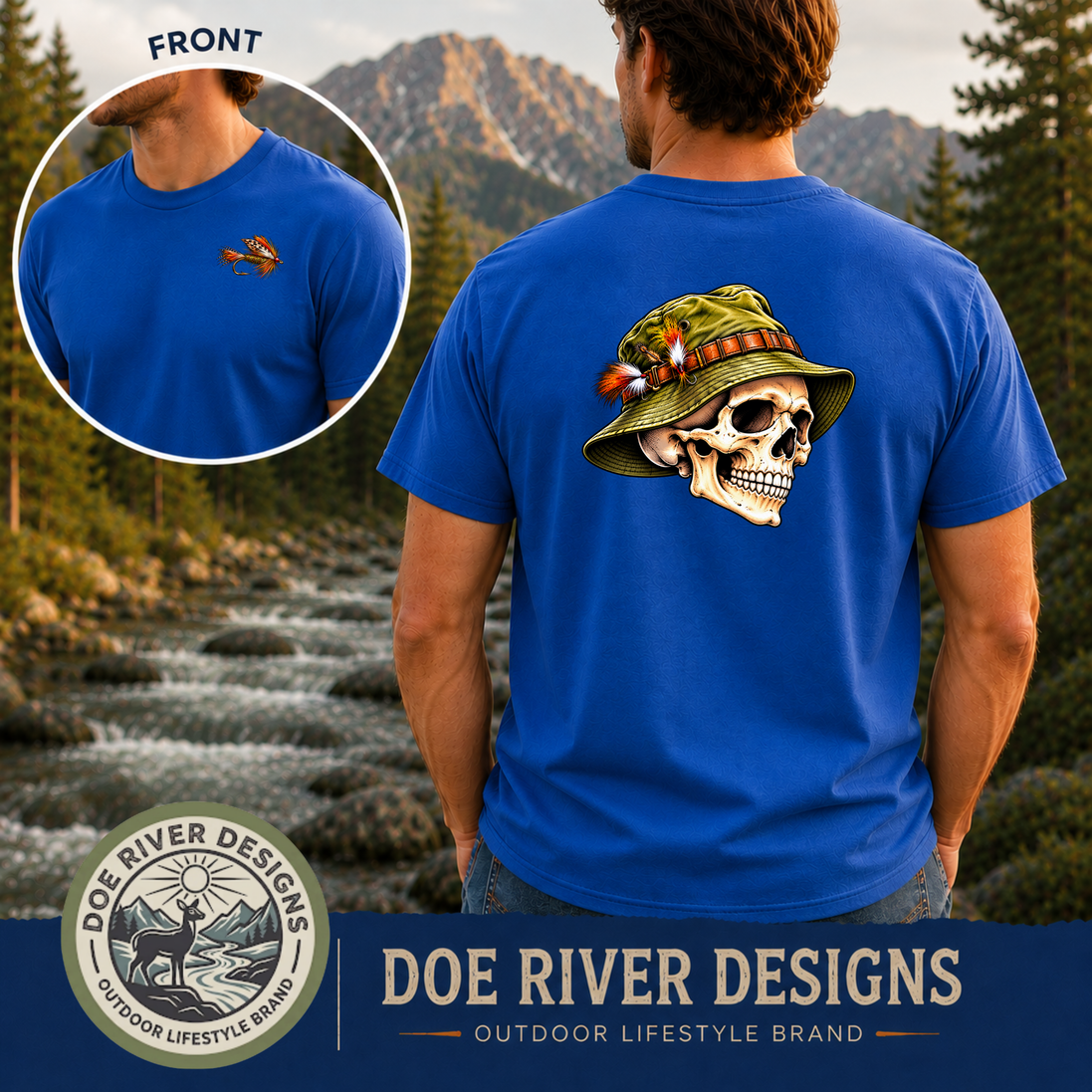 Skull Fly Fishing Shirt & Sweatshirt | Fly Fisherman Gift