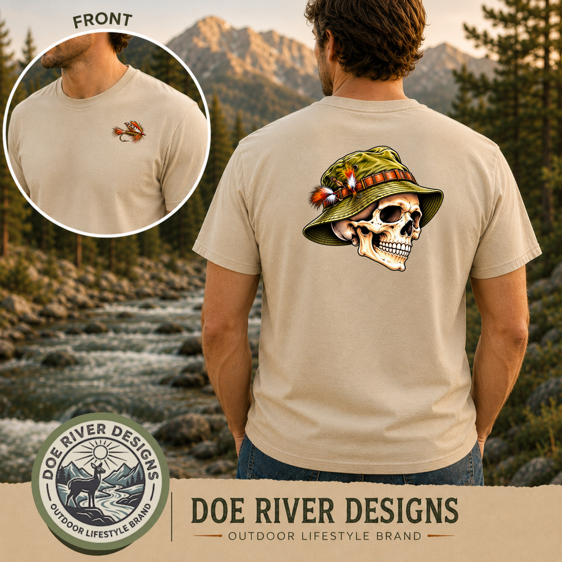 Skull Fly Fishing Shirt & Sweatshirt | Fly Fisherman Gift