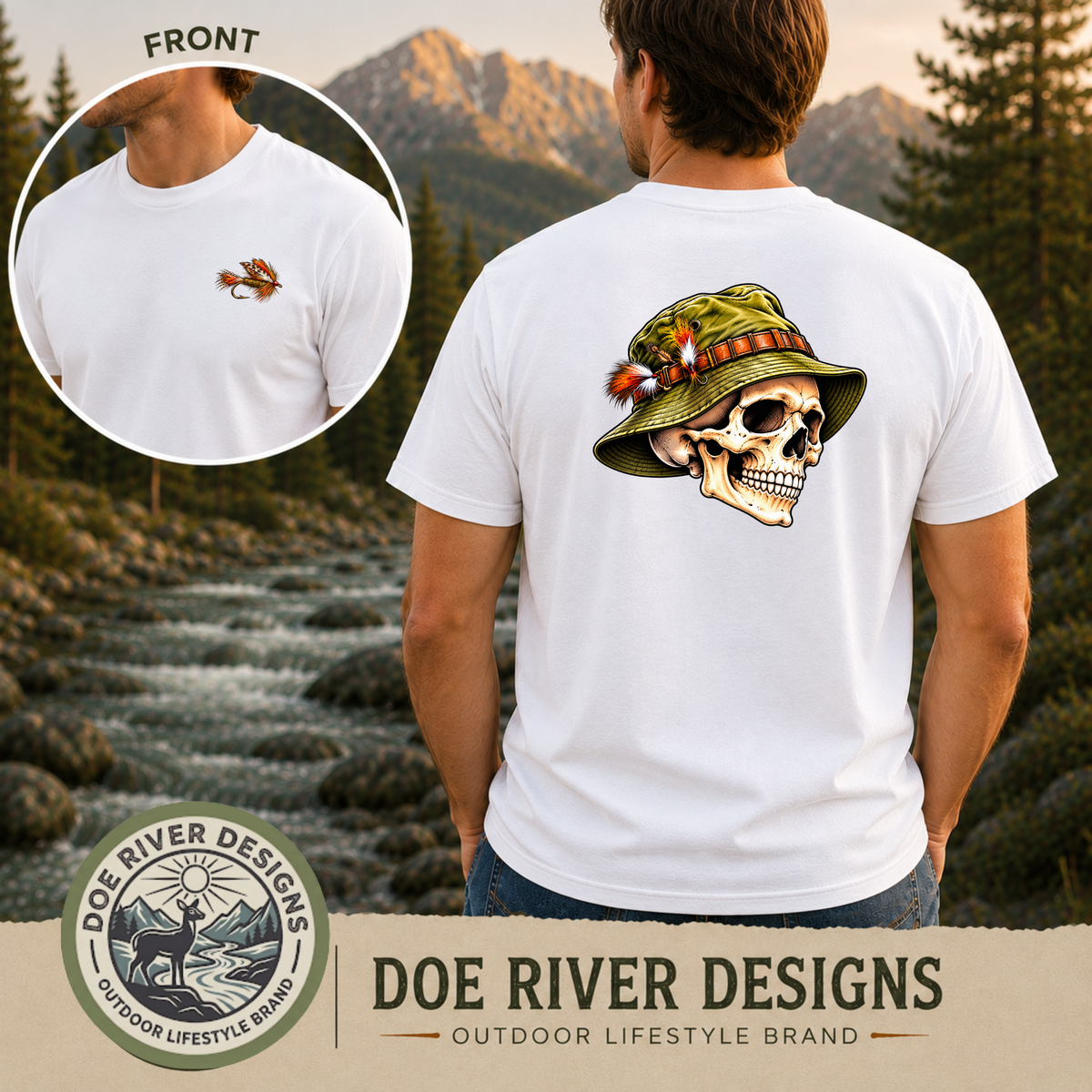 Skull Fly Fishing Shirt & Sweatshirt | Fly Fisherman Gift