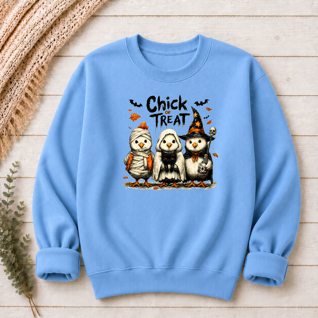 Chick or Treat Halloween Chicken Shirt & Sweatshirt | Funny Fall Tee