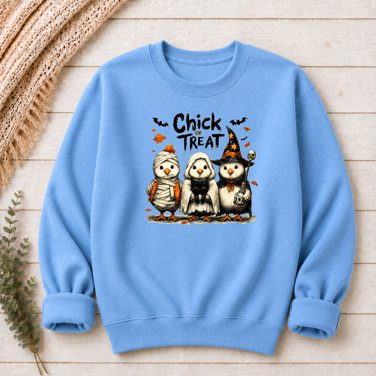 Chick or Treat Halloween Chicken Shirt & Sweatshirt | Funny Fall Tee