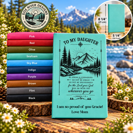 To My Daughter Journal, Personalized Gift for Daughter, Custom Engraved Leatherette Journal, Birthday, Graduation & Christmas Gift