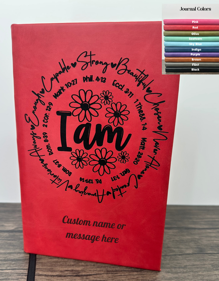 I AM Custom Engraved Journal - Scripture 0r Prayer Journal