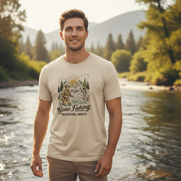 Adventure Awaits Fishing - Sand by River