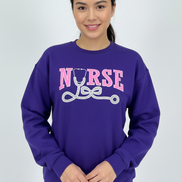 Appliqué Embroidered Nurse Sweatshirt  in purple
