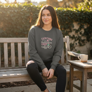 Charcoal everything in moderation except coffee embroidered sweatshirt