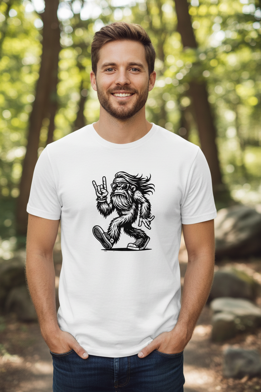 Cool Yeti T-Shirt Mockup on Male Model