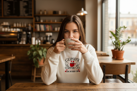 Cupid's Coffee Company Sweatshirt Mockup