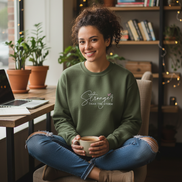 Stronger Than The Storm military green sweatshirt