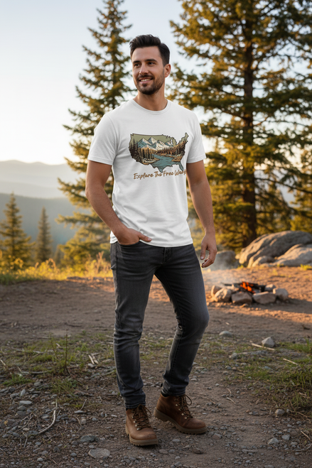 Explore The World Adventure Map T-Shirt - White