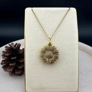 Personalized Sunflower Necklace with Hidden Message