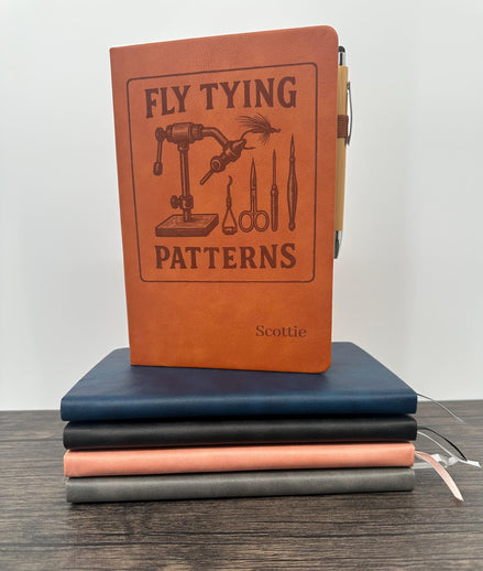 Personalized Fly Tying Patterns Journal, Custom Engraved Fly Fishing Notebook, Fly Fisherman Gift, Trout Fishing Journal