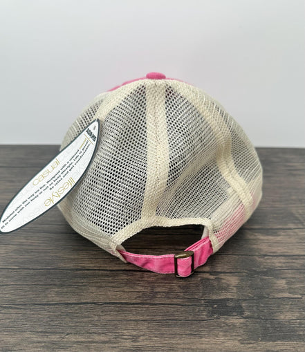 Back view of feral mom hat