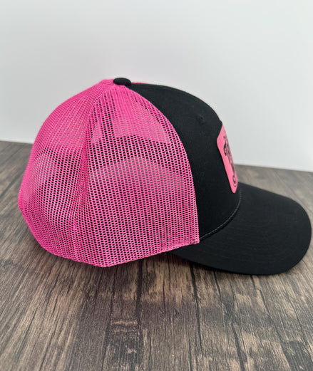 Troublemaker Laser-Engraved Patch Hat – Black & Hot Pink