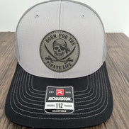Pirate Hat, Jolly Roger Trucker Hat, Richardson 112 Hat, Skull and Crossbones Hat, Leather Patch Hat, Pirate Gift for Men
