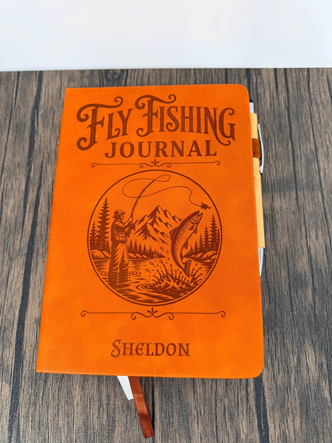 Personalized Fly Fishing Journal, Engraved Fishing Notebook, Fly Fisherman Gift, Fishing Journal for Men, Custom Fisherman gift