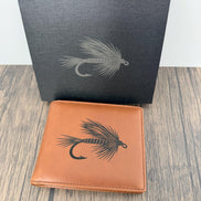 Fly Fishing Engraved RFID Wallet with Matching Gift Box