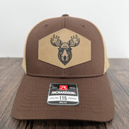 Moose Hat, Richardson 115 Trucker Hat, Moose with Sunglasses Hat, Leatherette Patch Hat, Outdoorsman Gift for Men