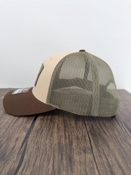 Brook Trout Hat, Richardson 115 Trout Fishing Hat, Leatherette Patch Trucker Cap, Fly Fishing Gift for Him, Angler Hat
