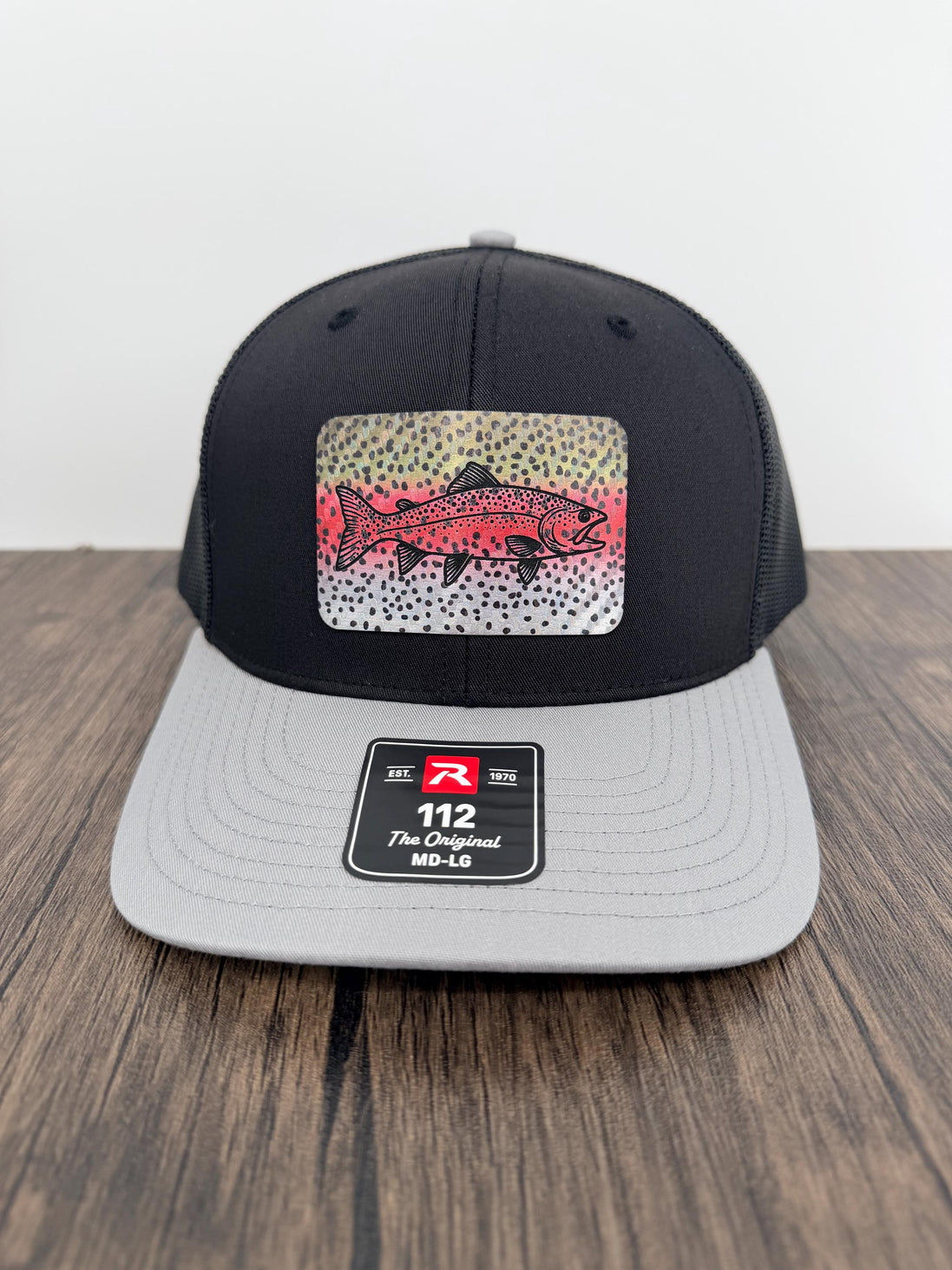 Richardson 112 Rainbow Trout Patch Hat – Black/Light Grey