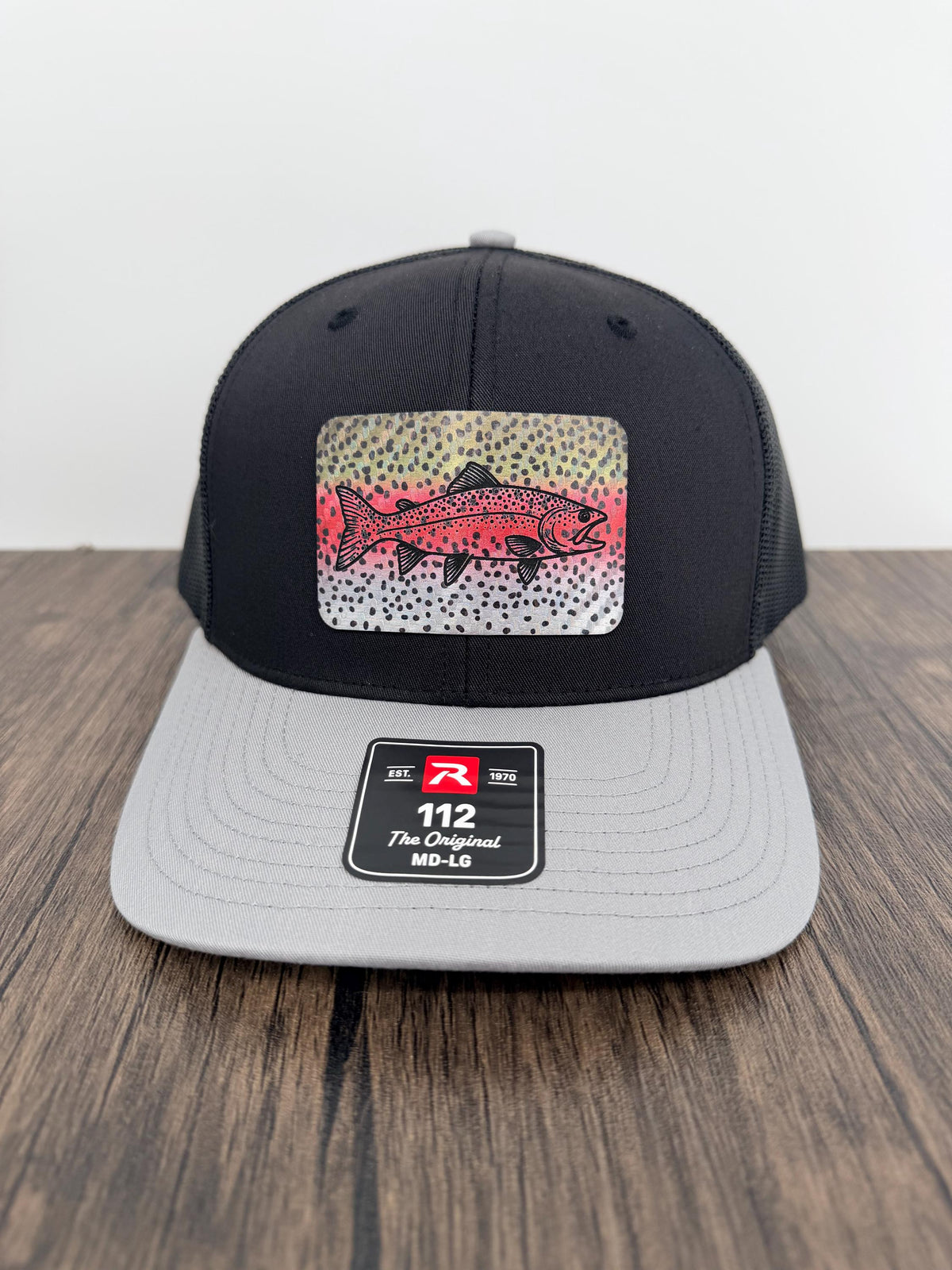 Richardson 112 Rainbow Trout Patch Hat – Black/Light Grey