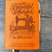 Personalized Sewing Journal, Custom Sewing Notebook, Seamstress Gift, Quilter Gift, Sewing Machine Journal