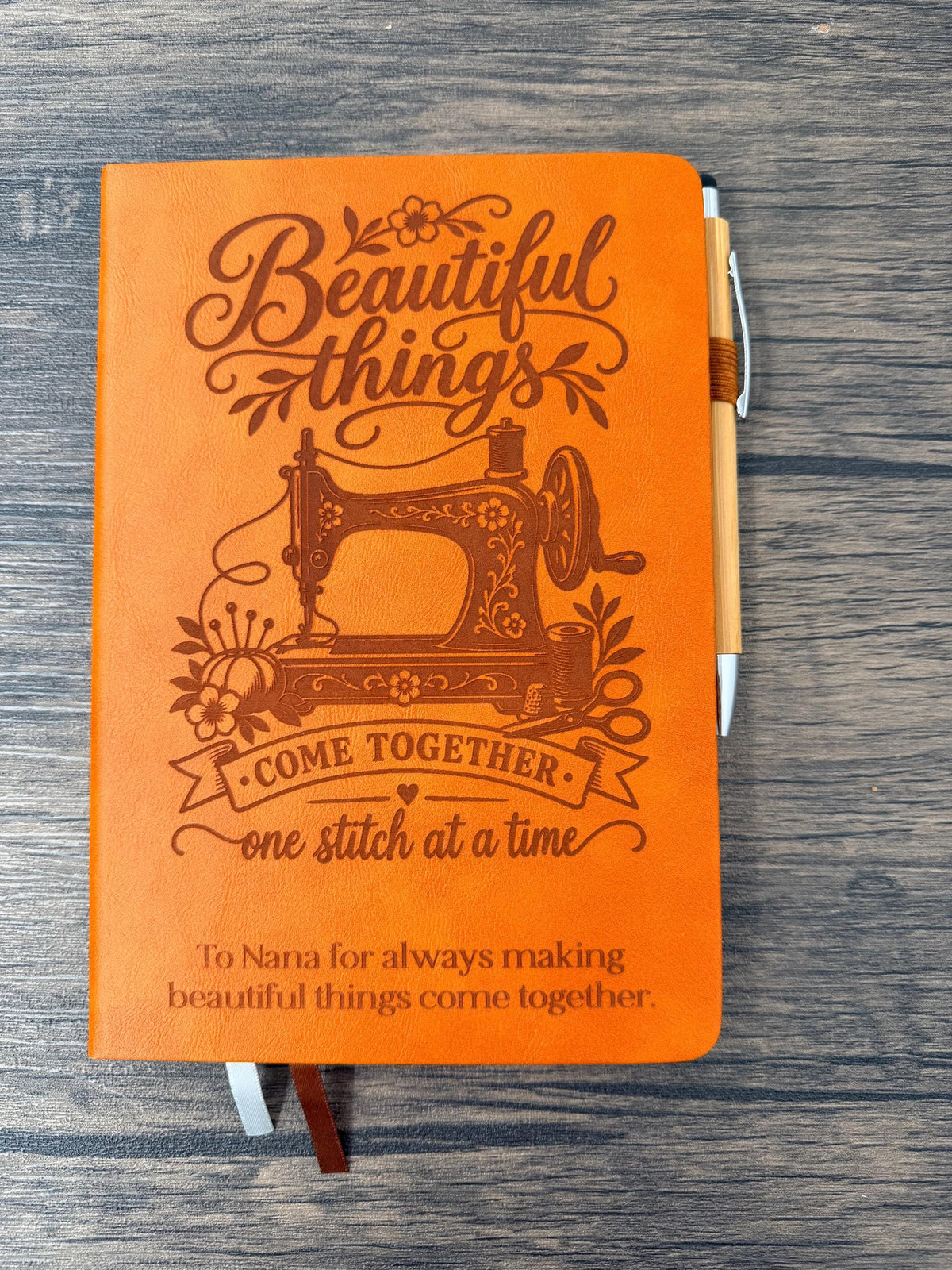 Personalized Sewing Journal, Custom Sewing Notebook, Seamstress Gift, Quilter Gift, Sewing Machine Journal