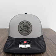 Pirate Hat, Jolly Roger Trucker Hat, Richardson 112 Hat, Skull and Crossbones Hat, Leather Patch Hat, Pirate Gift for Men