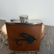 Fly Fishing Flask, Engraved Fishing Flask, 6 oz Hip Flask, Fly Fisherman Gift, Angler Gift, Fishing Gift for Men