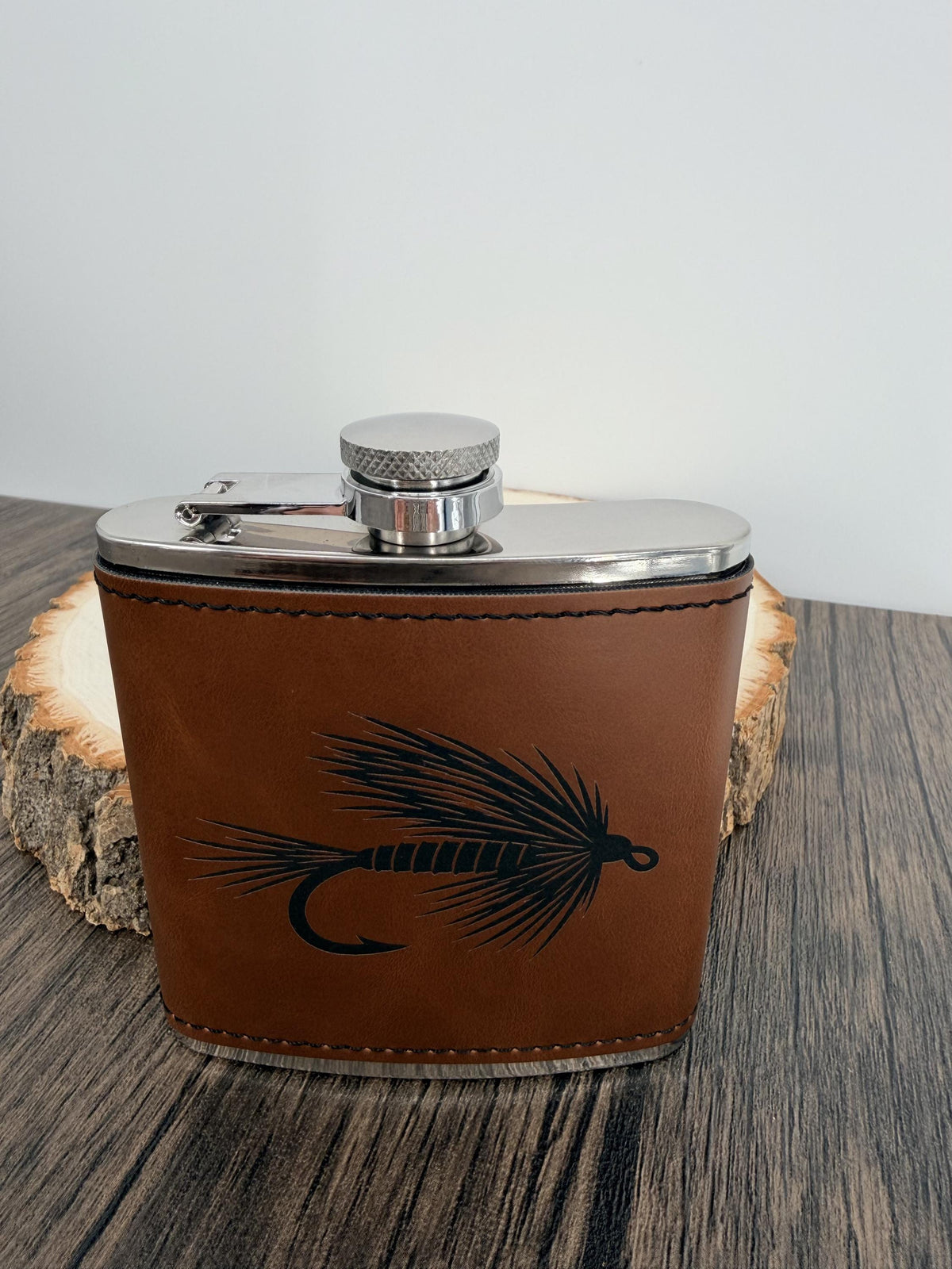 Fly Fishing Flask, Engraved Fishing Flask, 6 oz Hip Flask, Fly Fisherman Gift, Angler Gift, Fishing Gift for Men
