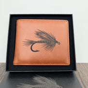 Fly Fishing Engraved RFID Wallet with Matching Gift Box