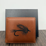 Fly Fishing Engraved RFID Wallet with Matching Gift Box