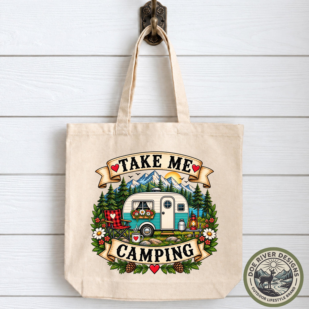 Camping Tote Bag, Take Me Camping Tote, Camper Gift, Camping Lover Gift, Camping Gift for Her, Happy Camper Bag, Canvas Tote Bag