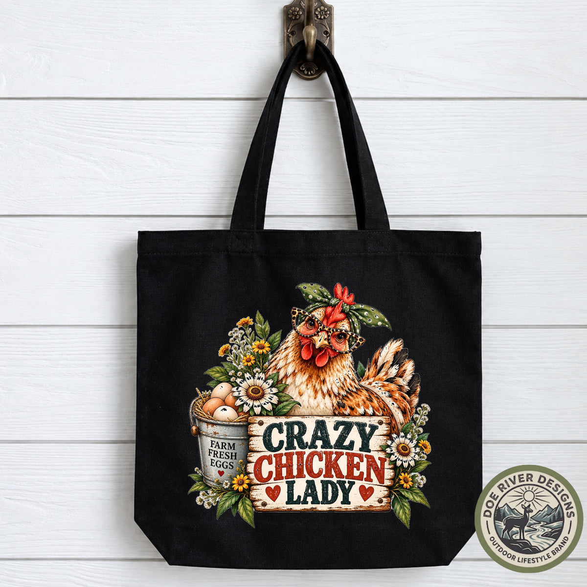 Crazy Chicken Lady Tote Bag, Chicken Lover Gift, Funny Chicken Bag, Chicken Mom Tote, Backyard Chicken Gift, Farm Girl Gift