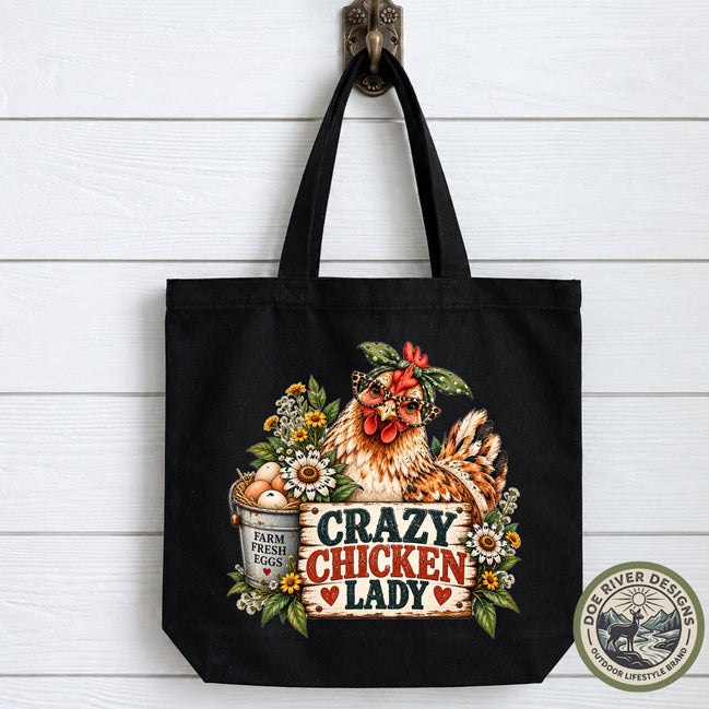 Crazy Chicken Lady Tote Bag, Chicken Lover Gift, Funny Chicken Bag, Chicken Mom Tote, Backyard Chicken Gift, Farm Girl Gift
