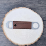 Fly Fishing Bottle Opener, Laser Engraved Leatherette Opener, Fly Fisherman Gift, Angler Gift, Fishing Gift for Men, Rod and Reel Gift