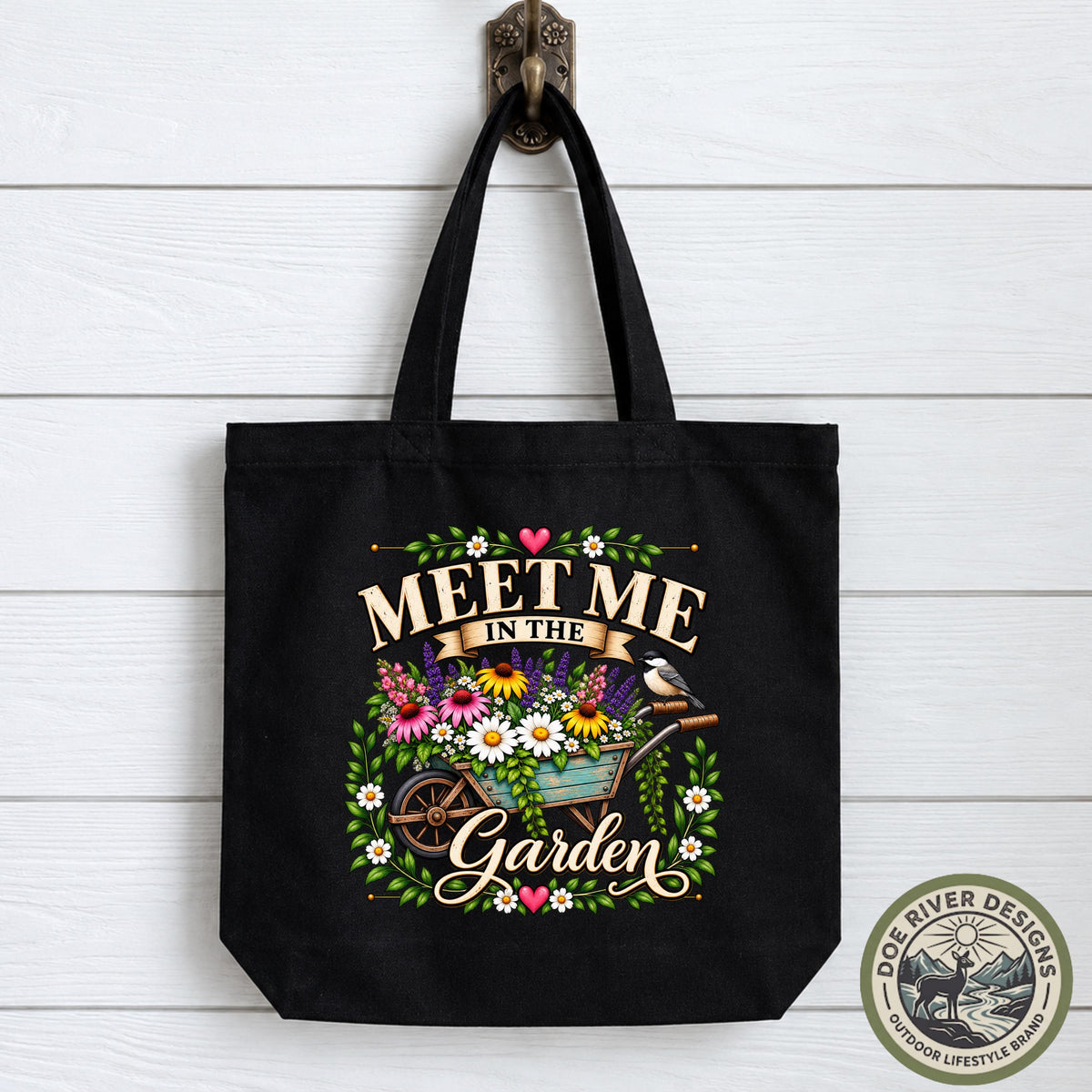 Garden Tote Bag, Meet Me in the Garden, Gardener Gift, Gardening Gift for Women, Garden Lover Gift, Floral Tote Bag, Flower Lover Gift