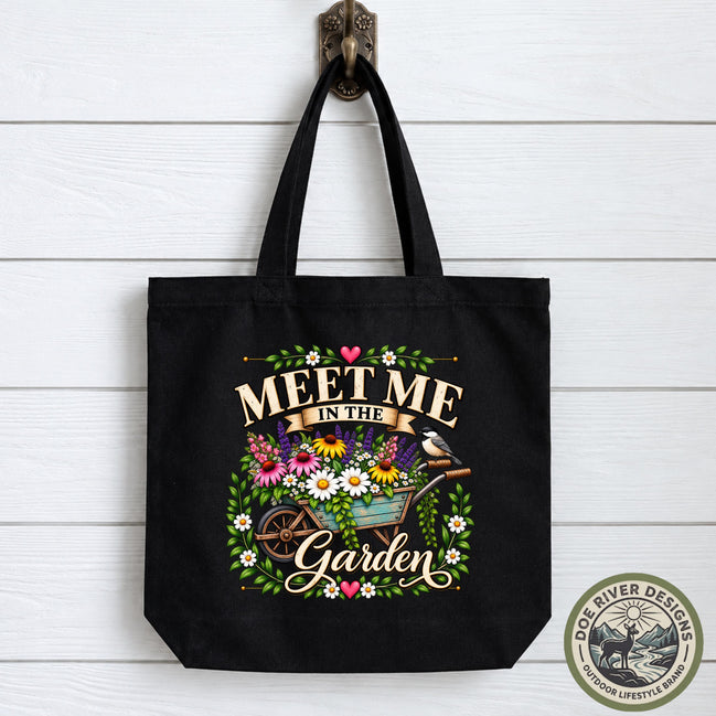 Garden Tote Bag, Meet Me in the Garden, Gardener Gift, Gardening Gift for Women, Garden Lover Gift, Floral Tote Bag, Flower Lover Gift