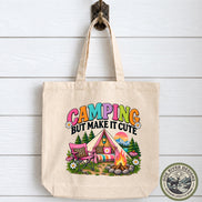 Camping Tote Bag, Cute Camping Bag, Camping Gift for Her, Camper Gift, Canvas Tote Bag, Camping Lover Gift, Outdoor Adventure Bag