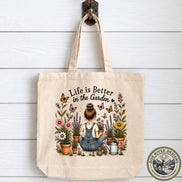 Garden Tote Bag, Life Is Better in the Garden, Gardening Tote Bag, Gardener Gift, Garden Lover Gift, Floral Tote Bag