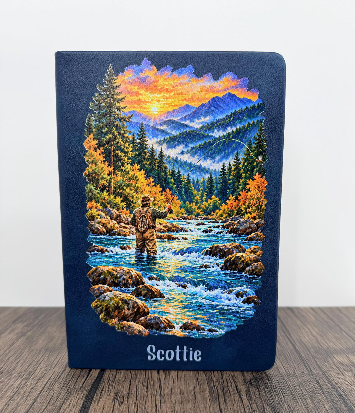 Personalized Fly Fishing Journal, Fly Fisherman Notebook, River Fishing Journal, Angler Gift, Fishing Gift for Men, Outdoor Journal