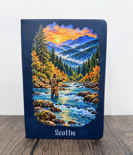Personalized Fly Fishing Journal, Fly Fisherman Notebook, River Fishing Journal, Angler Gift, Fishing Gift for Men, Outdoor Journal
