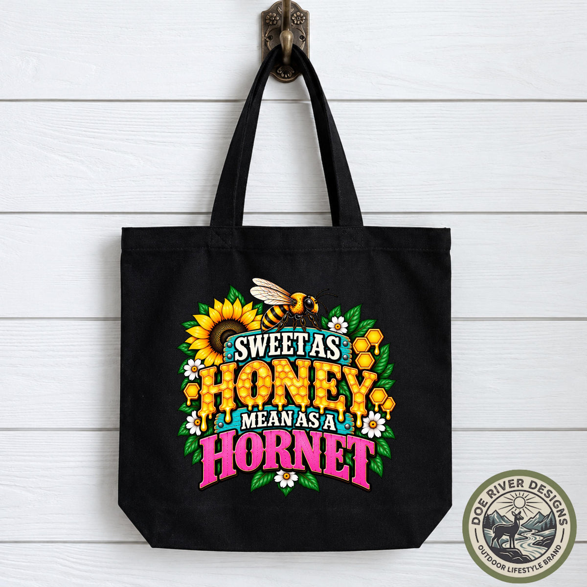 Bee Tote Bag, Sweet as Honey Mean as a Hornet, Southern Tote Bag, Funny Southern Gift, Bee Lover Gift, Southern Girl Tote